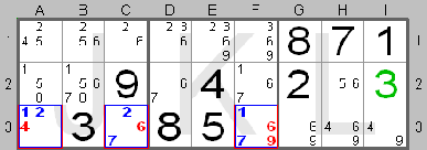 Hidden triples found by the Sudoku Instructions Program
